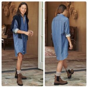 Frank & Eileen Mary Classic Shirtdress Famous Denim Vintage Stonewashed Indigo